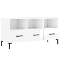 Meuble TV Blanc brillant 102x36x50 cm Bois d'ingénierie