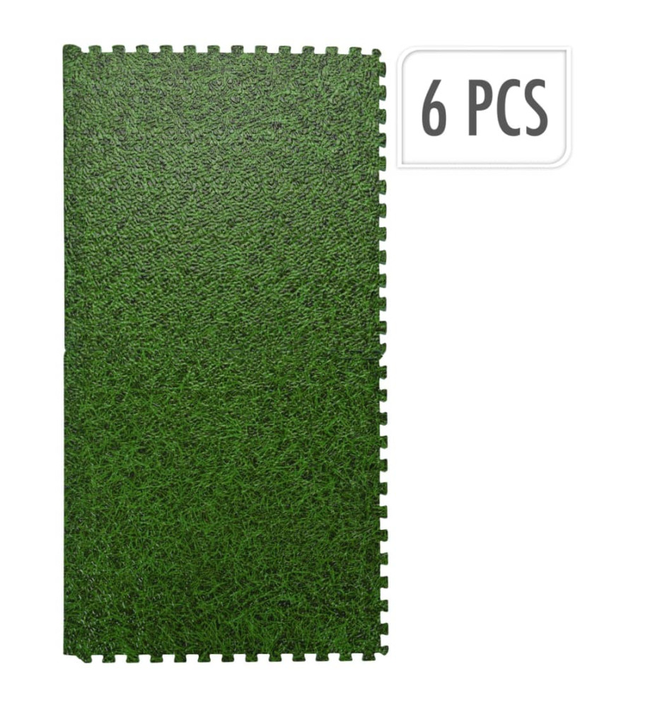 XQ Max Set de tapis de sol impression de l'herbe 6 pcs vert