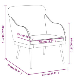 Fauteuil Gris 63x76x80 cm Similicuir