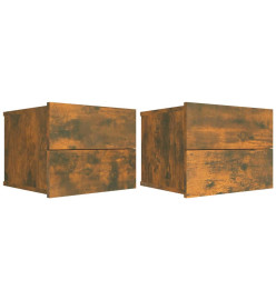 Tables de chevet 2 pcs Chêne fumé 40x30x30 cm Bois d'ingénierie