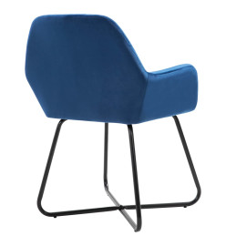 Chaises à manger lot de 2 Bleu Velours