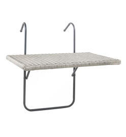 HI Table de balcon pliante avec dessus en osier 60x40 cm gris