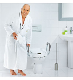 RIDDER Siège de toilette avec barre de sécurité Blanc 150 kg A0072001