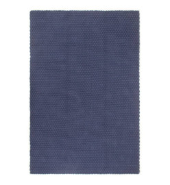 Tapis rectangulaire Bleu marine 160x230 cm Coton