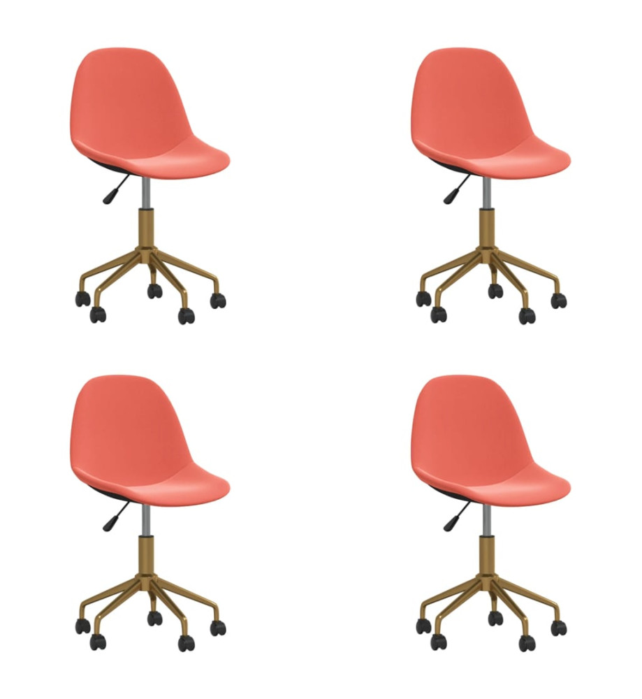 Chaises à dîner pivotantes 4 pcs Rose Velours