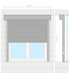 Volet roulant aluminium 100x100 cm blanc