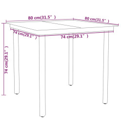 Ensemble de salle à manger de jardin 5 pcs Noir