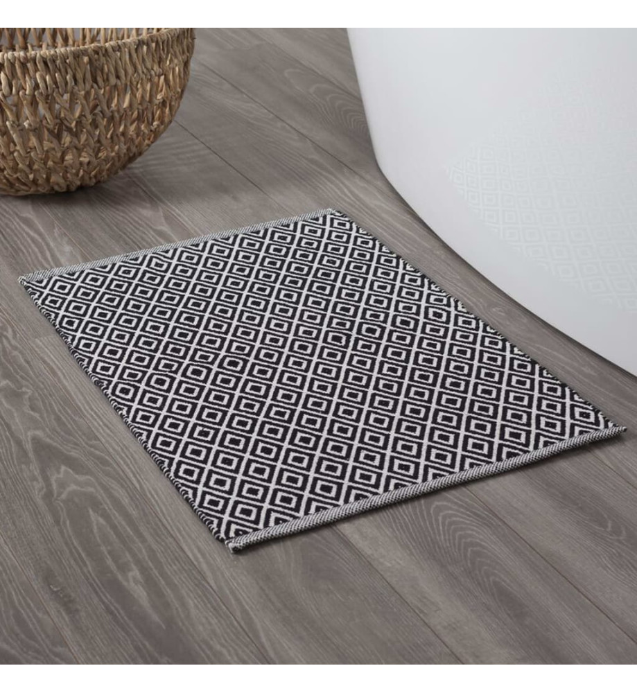 Sealskin Tapis de bain Trellis Coton 60x90 cm Noir et blanc