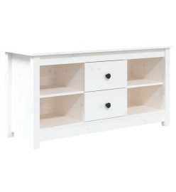 Meuble TV Blanc 103x36,5x52 cm Bois de pin massif