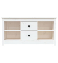 Meuble TV Blanc 103x36,5x52 cm Bois de pin massif