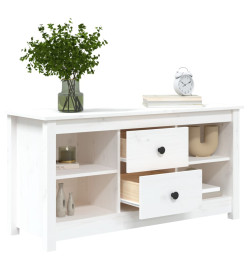 Meuble TV Blanc 103x36,5x52 cm Bois de pin massif