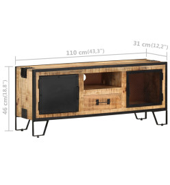 Meuble TV 110x31x46 cm Bois de manguier brut