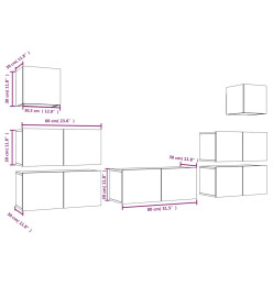 Ensemble de meubles TV 7 pcs Chêne fumé Bois d'ingénierie