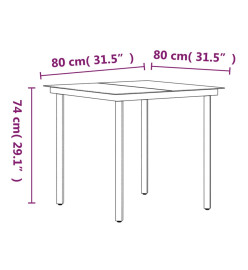 Ensemble de salle à manger de jardin et coussins 5pcs Gris/noir