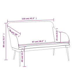 Banc Bleu 110x76x80 cm Velours