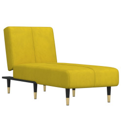 Chaise longue jaune velours