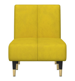 Chaise longue jaune velours