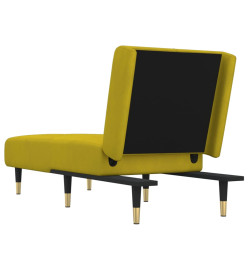 Chaise longue jaune velours