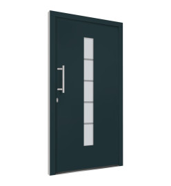 Porte d'entrée Aluminium et PVC Anthracite 100x210 cm