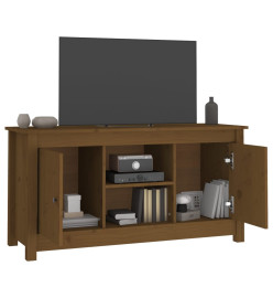 Meuble TV Marron miel 103x36,5x52 cm Bois de pin massif