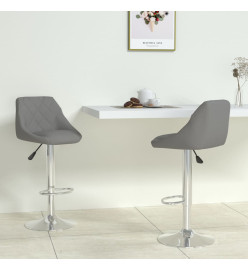 Tabourets de bar lot de 2 gris similicuir