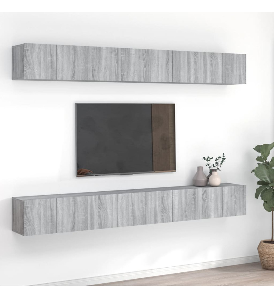 Meubles TV 8 pcs Sonoma gris 60x30x30 cm Bois d'ingénierie