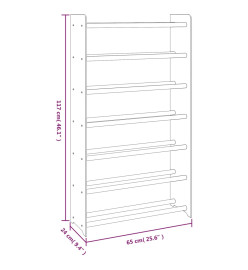 Étagère à chaussures Marron 65x24x117 cm Bois d'ingénierie