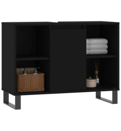 Armoire de salle de bain noir 80x33x60 cm bois d'ingénierie