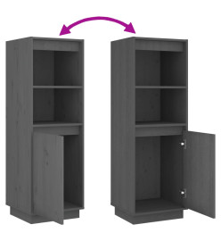 Buffet Gris 37x34x110 cm Bois massif de pin