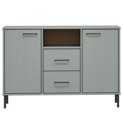 Buffet avec pieds en métal Gris 113x40x77 cm Bois massif OSLO