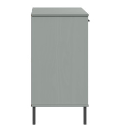Buffet avec pieds en métal Gris 113x40x77 cm Bois massif OSLO