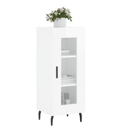 Buffet Blanc brillant 34,5x34x90 cm Bois d'ingénierie