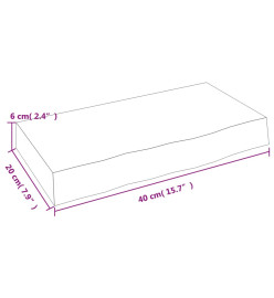 Étagère murale gris foncé 40x20x6 cm bois chêne massif traité