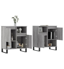 Buffets 2 pcs sonoma gris bois d'ingénierie