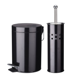 Excellent Houseware Ensemble de salle de bain 2 pcs Inox Noir