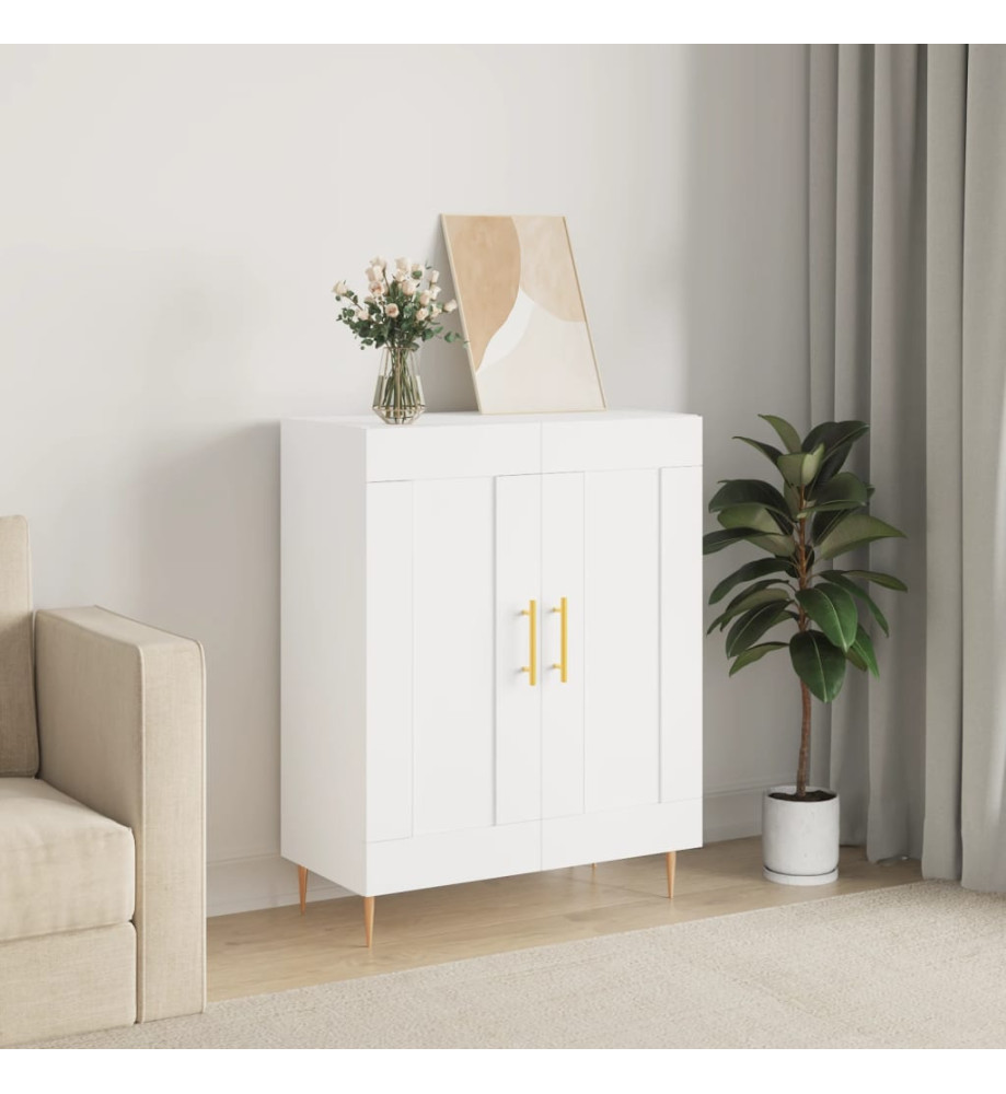 Buffet blanc 69,5x34x90 cm bois d'ingénierie Buffet blanc 69,5x34x90 cm bois d'ingénierie