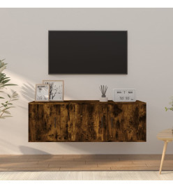 Ensemble de meubles TV 2 pcs Chêne fumé Bois d'ingénierie