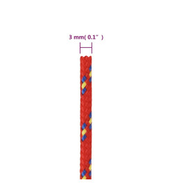 Corde de bateau Rouge 3 mm 250 m Polypropylène