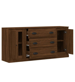 Buffets 3 pcs Chêne marron Bois d'ingénierie