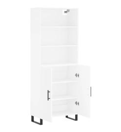 Buffet haut Blanc 69,5x34x180 cm Bois d'ingénierie