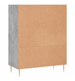 Bibliothèque gris béton 69,5x32,5x90 cm bois d'ingénierie