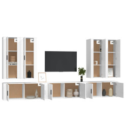 Ensemble de meubles TV 7 pcs Blanc Bois d'ingénierie