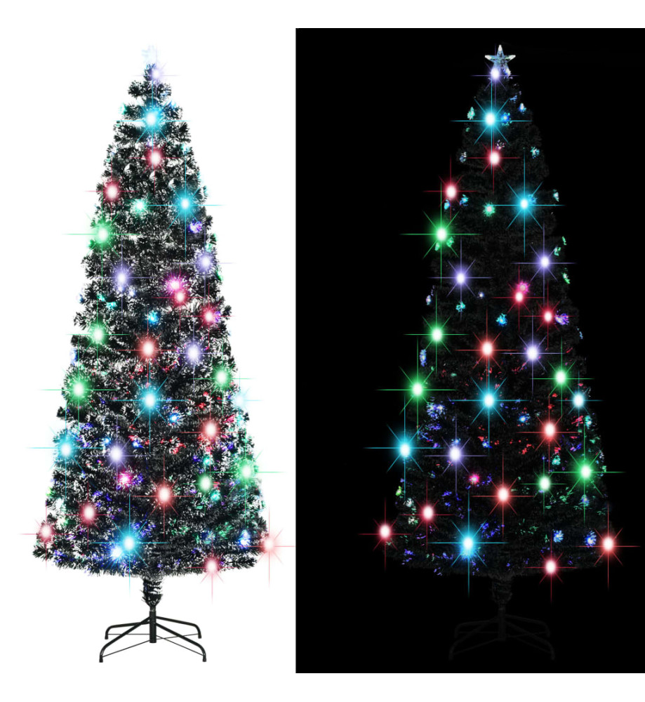 Arbre de Noël pré-éclairé avec support 240 cm fibre optique