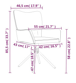 Chaises pivotantes à manger lot de 2 Crème Velours