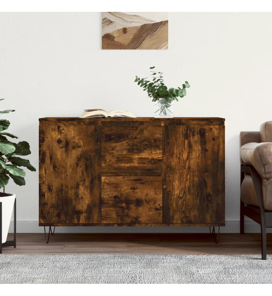 Buffet chêne fumé 104x35x70 cm bois d'ingénierie Buffet chêne fumé 104x35x70 cm bois d'ingénierie