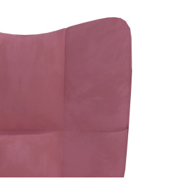 Chaise de relaxation avec repose-pied Rose Velours