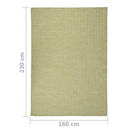 Tapis à tissage plat d'extérieur 160x230 cm Vert