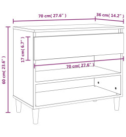 Armoire à chaussures Chêne marron 70x36x60 cm Bois d'ingénierie