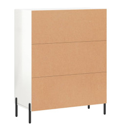 Buffet Blanc brillant 69,5x34x90 cm Bois d'ingénierie