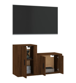 Ensemble de meubles TV 2 pcs Chêne marron Bois d'ingénierie